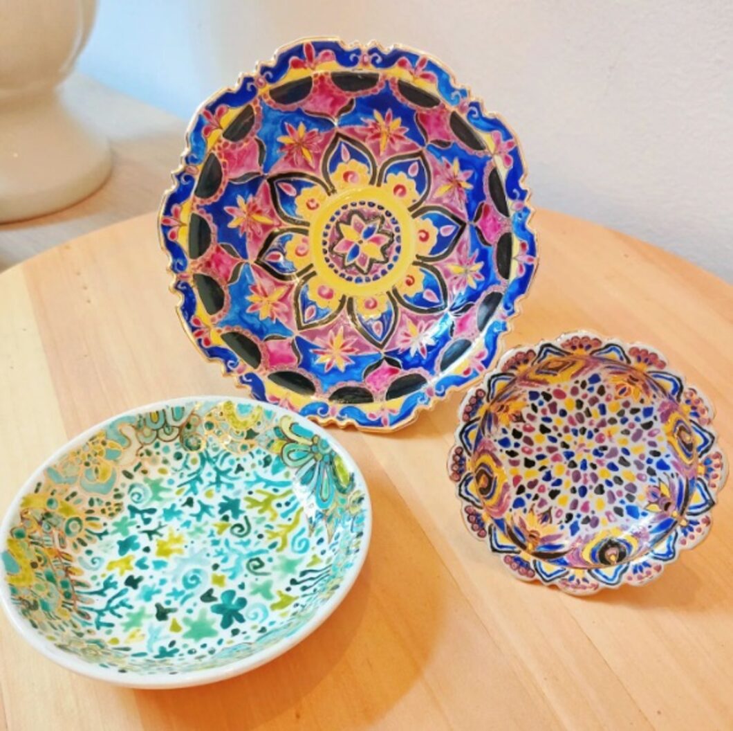 ベンジャロン焼Royal Bone China 楕円大皿特大